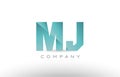 mj m j alphabet letter green logo icon design