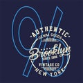 Design alphabet and numbers authentic brooklyn vintage