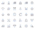 Design approach line icons collection. Innovation, Creativity, Simplicity, User-focused, Collaborative, Iterative, Agile