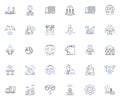Design approach line icons collection. Innovation, Creativity, Simplicity, User-focused, Collaborative, Iterative, Agile