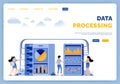 Design of apps display data that processed by the database that easy to learn and process again. vector illustration can be used Royalty Free Stock Photo