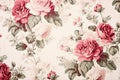 Design Art Wallpaper Retro Seamless Blossom Vintage Decorative Flower Pattern Pink