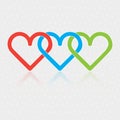 Design associated three Hearts