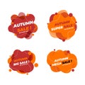 Design of autumn banner set with liquid shapes Royalty Free Stock Photo