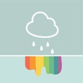 Design of rainbow cloud in a soft colour background for any template and social media post Royalty Free Stock Photo