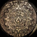 Design of Aztec calendar, monolithic disk of the ancient Mexica Royalty Free Stock Photo