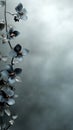 Design background featuring delicate blue flowers with a blurred light-gray backdrop for creative projects and digital Royalty Free Stock Photo