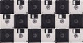 Design background from old black and white computer floppy disks. Data storage concept Royalty Free Stock Photo