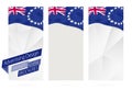 Design of banners, flyers, brochures with flag of Cook Islands Royalty Free Stock Photo