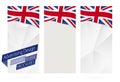 Design of banners, flyers, brochures with flag of United Kingdom Royalty Free Stock Photo