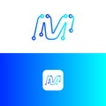 Design a beautiful letter m logo, M letter technology logo vector image