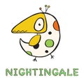 Design of bird and nightingale logo. Collection of bird and small icon for stock.