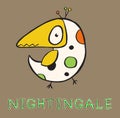 Design of bird and nightingale logo. Collection of bird and small icon for stock.