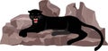 Design of black panther lying on the word