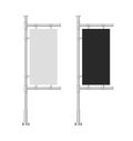 Design blank banners for website.White and black Outdoor Panels Flag in mockup style. Stand advertising posters. vector eps10 Royalty Free Stock Photo