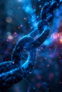 design a blockchain technology banner with binary code and digital connections symbolizing secure data transfer