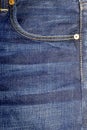 Design blue jeans front pocket with rivets Royalty Free Stock Photo