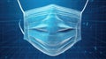 design blueprint style simulation of a surgical mask Royalty Free Stock Photo