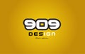 909 number numeral digit white on yellow background