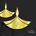 Design of burning diwali diya