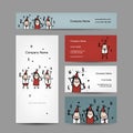 Design of business cards with corporate party