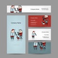 Design of business cards with workers people