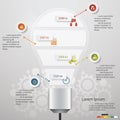 Design Business Chart 5 Steps Diagram in Light Bulb Shape. Royalty Free Stock Photo