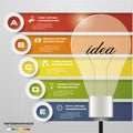 Design Business Chart 5 Steps Diagram in Light Bulb Shape. Royalty Free Stock Photo