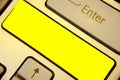 Design business concept Empty copy space modern abstract background Keyboard yellow key Intention create computer Royalty Free Stock Photo