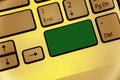 Design business Empty template isolated Minimalist graphic layout template for advertising Keyboard green key Intention Royalty Free Stock Photo