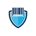 Barcode Shield Logo Icon Design Royalty Free Stock Photo