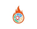 Burn Map Logo Icon Design