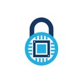 Chip Lock Logo Icon Design