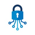 Lock Digital Logo Icon Design