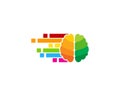 Pixel Brain Logo Icon Design Royalty Free Stock Photo