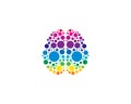 Pixel Brain Logo Icon Design Royalty Free Stock Photo