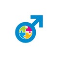 Puzzle Male Man Logo Icon Design