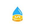 Water Coin Logo Icon Design