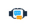 Chat Smart Watch Logo Icon Design