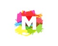 M Letter Abstract Paint Colorful Logo Icon Design