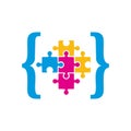 Puzzle Code Logo Icon Design
