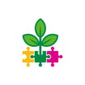 Puzzle Nature Logo Icon Design Royalty Free Stock Photo