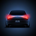 Design of car silhouette with red parking lights o