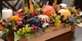 Design a centerpiece for a Thanksgiving dinner party with three generative AI