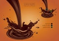 Design of chocolate advertising. Multilayer effect, the ability to insert your object