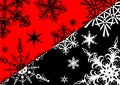 Design Christmas template for  cards, banners and invitations with snowflakes on a black and red background Royalty Free Stock Photo