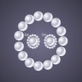 Design classic pearl jewelry on gray background