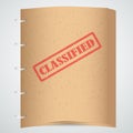 Design Classified red stamp text on brown paper