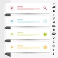 Design clean banners template. Infographics vector with icons Royalty Free Stock Photo