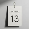 The design is clean and straightforward, emphasizing the date Royalty Free Stock Photo